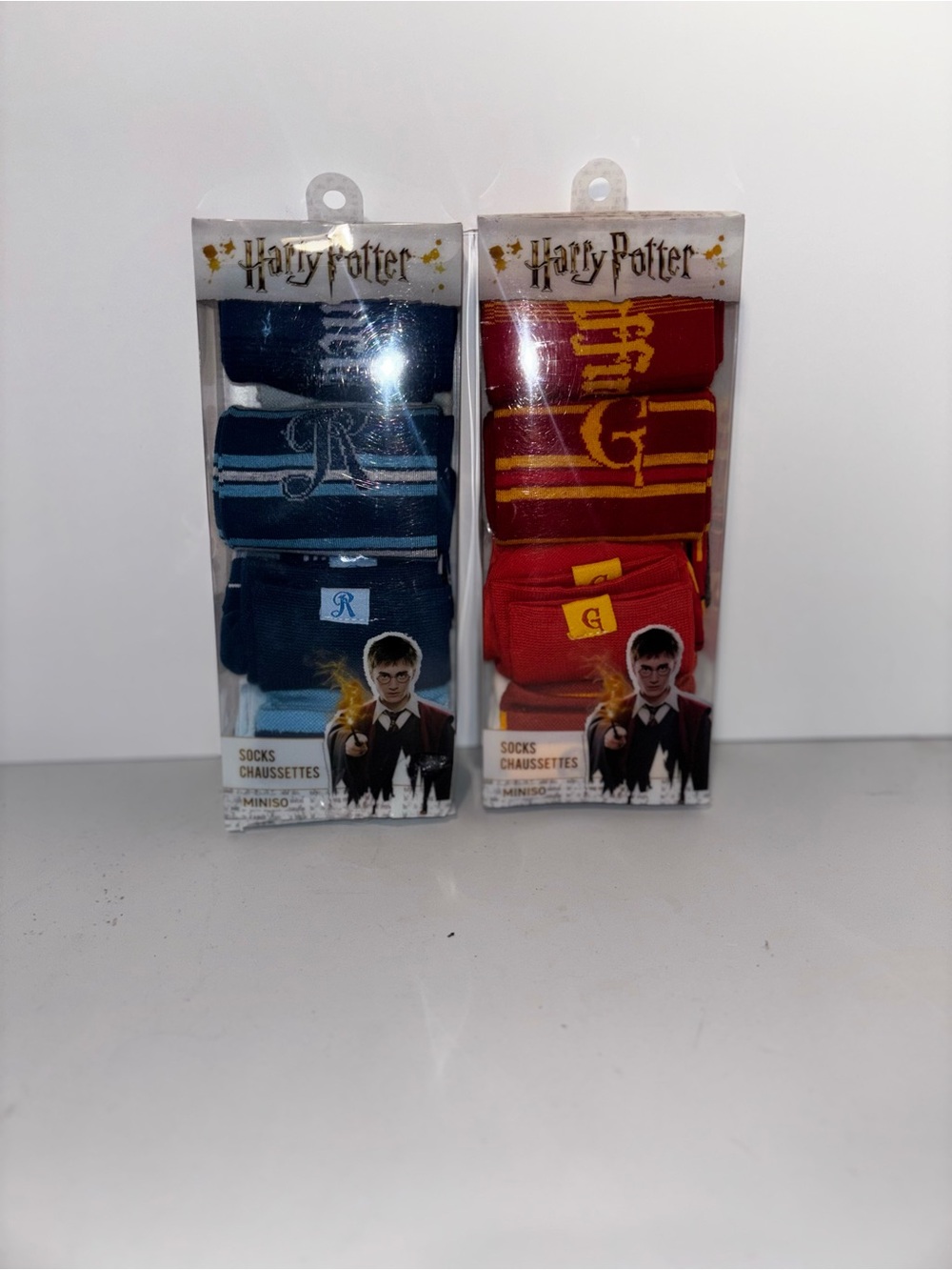 NWT MINISO Harry Potter Socks Bundle Ravenclaw Gryffindor - Red Blue